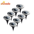 Waterproof Solar Power Landscape lamp, 8 LED Solar Disk Floor Ground Lights